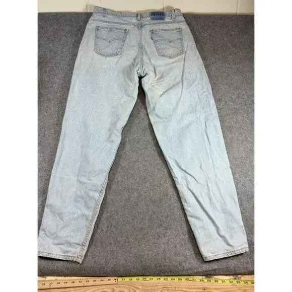 Vintage 60s 70s Levis Orange Tab Jeans Men 36x34 Blue Light Wash Tapered STAINED - Picture 2 of 10